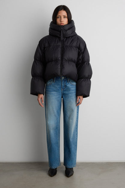 OVERSIZED HOODED DOWN FILL PUFFER JACKET