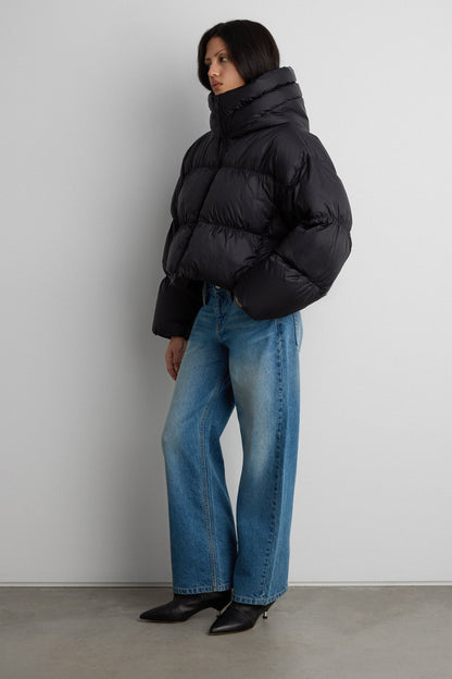 OVERSIZED HOODED DOWN FILL PUFFER JACKET