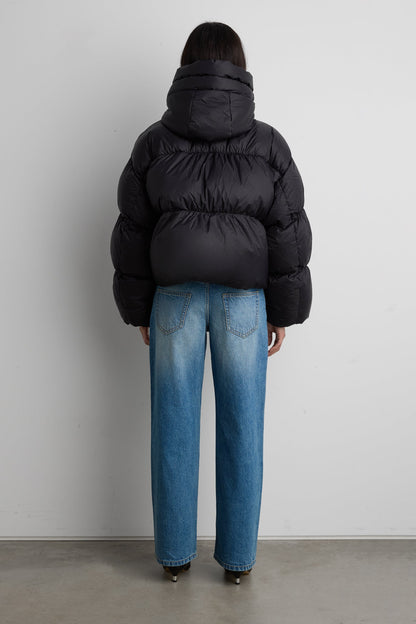 OVERSIZED HOODED DOWN FILL PUFFER JACKET