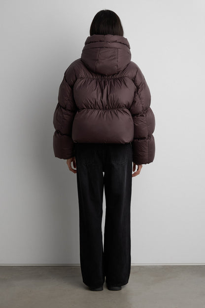 OVERSIZED HOODED DOWN FILL PUFFER JACKET