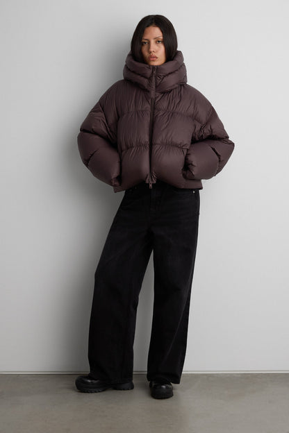 OVERSIZED HOODED DOWN FILL PUFFER JACKET