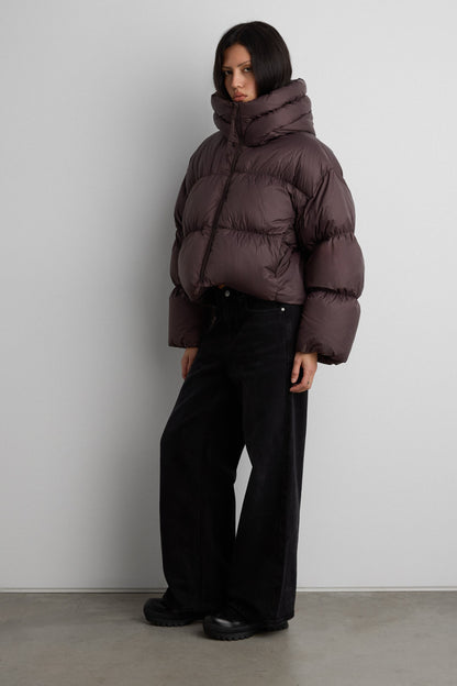 OVERSIZED HOODED DOWN FILL PUFFER JACKET