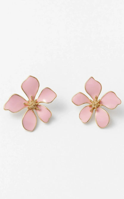 Chaney Enamel Earrings in Pink