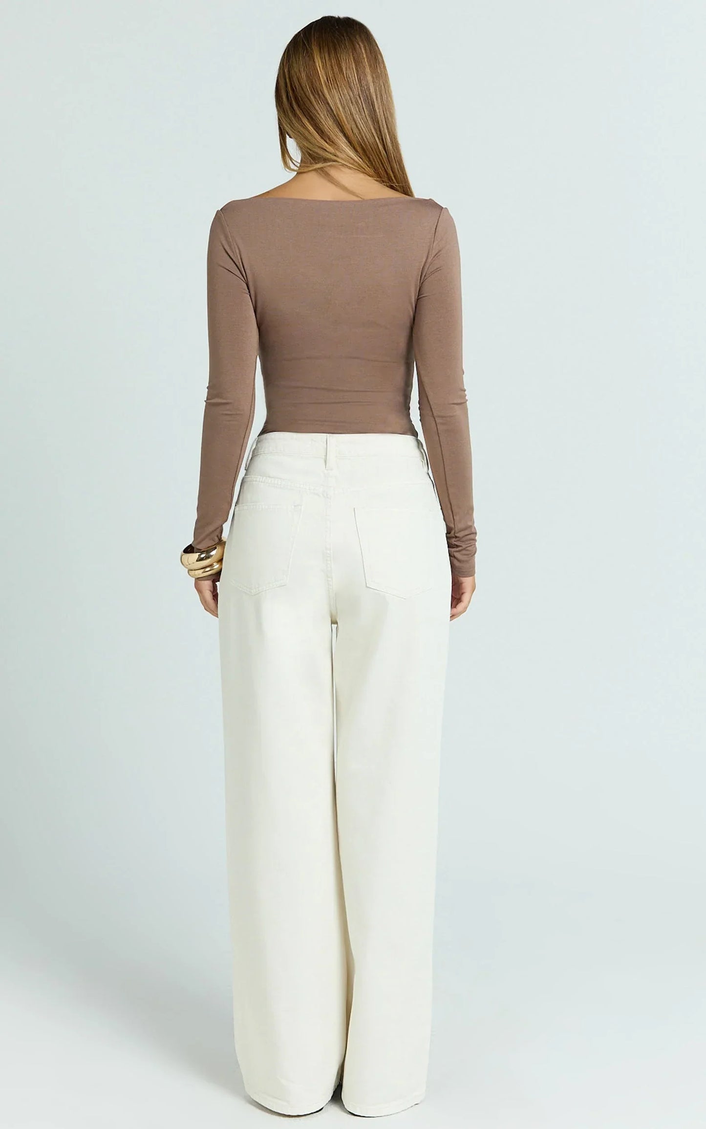 Cole Jeans - High Waist Relaxed Wide Leg Recycled Denim Jeans in Ecru