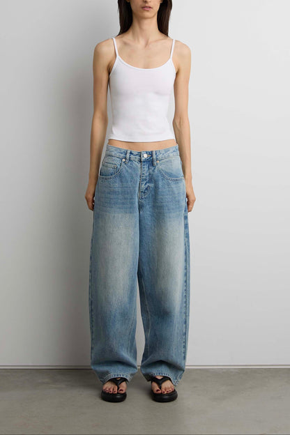 27" CURVE LEG MID RISE DENIM JEAN
