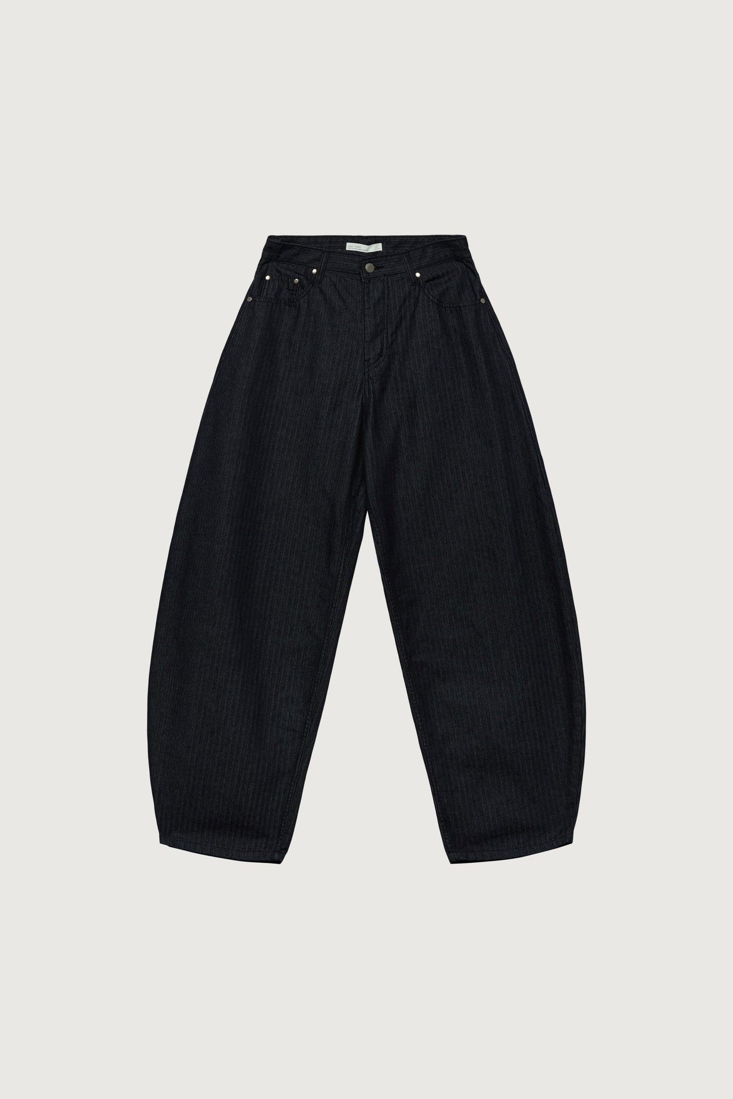 HERRINGBONE STUDDED BARREL JEAN