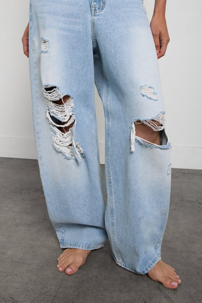 DISTRESSED VINTAGE BAGGY JEAN