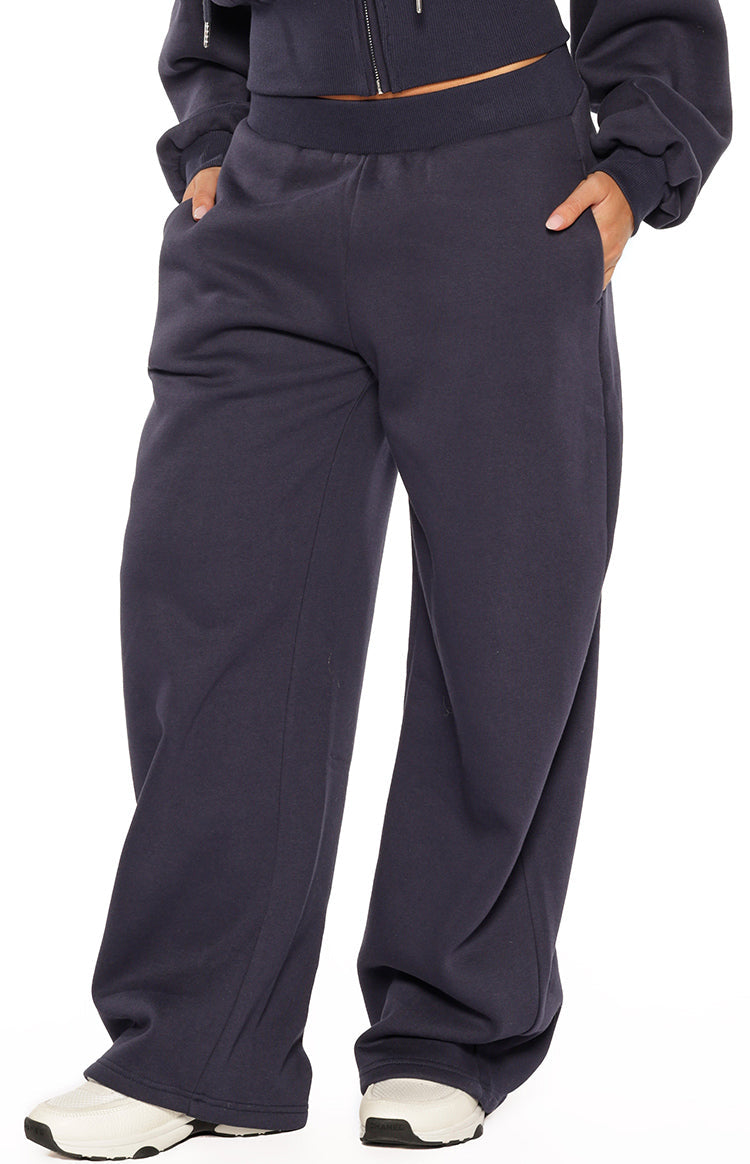 Dora Navy Barrel Leg Track Pants