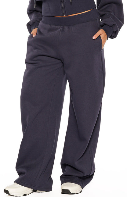 Dora Navy Barrel Leg Track Pants
