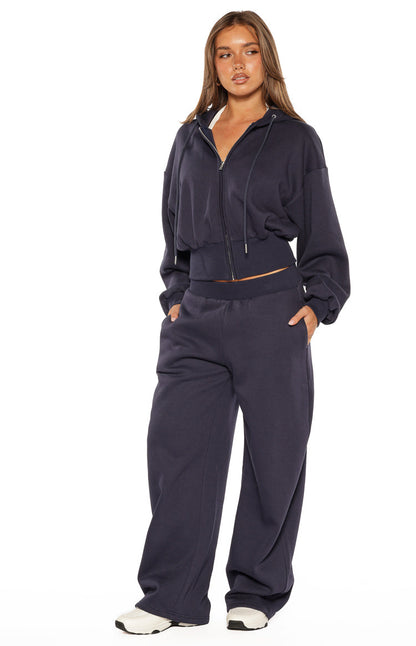 Dora Navy Barrel Leg Track Pants