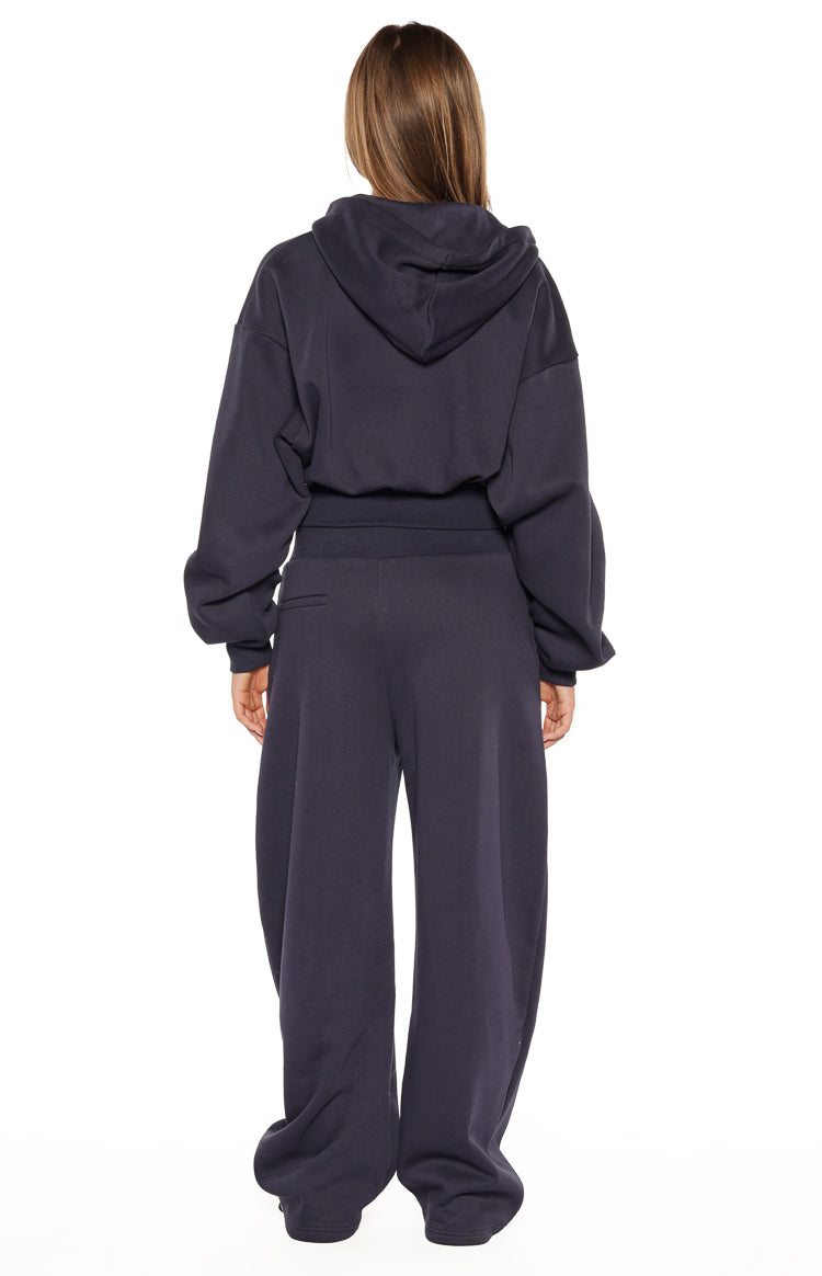 Dora Navy Barrel Leg Track Pants