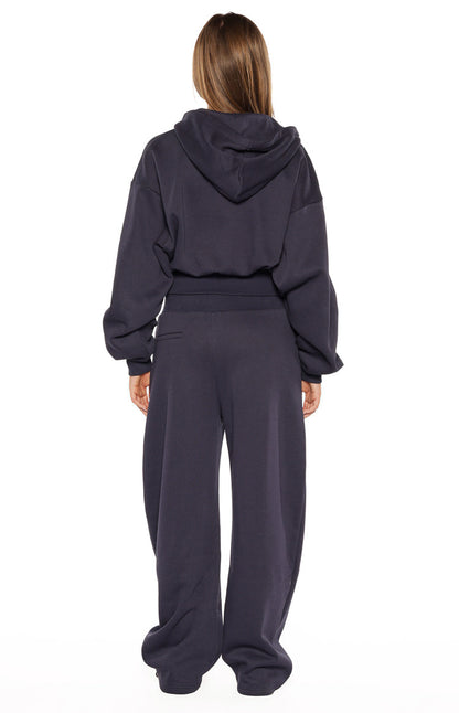 Dora Navy Barrel Leg Track Pants
