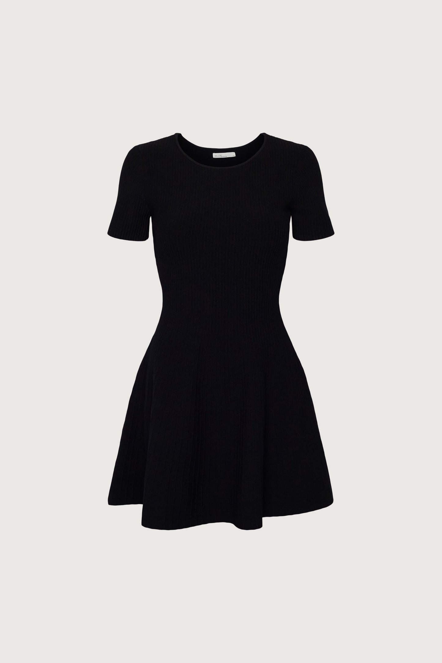 RIBBED SHORT SLEEVE MINI DRESS