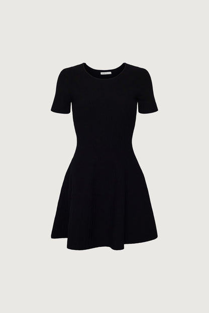 RIBBED SHORT SLEEVE MINI DRESS