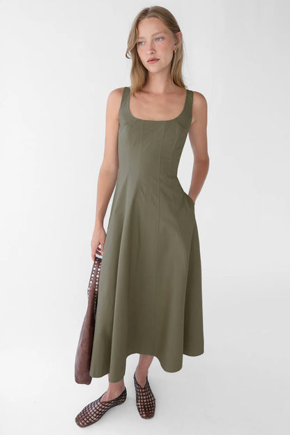 SQUARE NECK MAXI DRESS