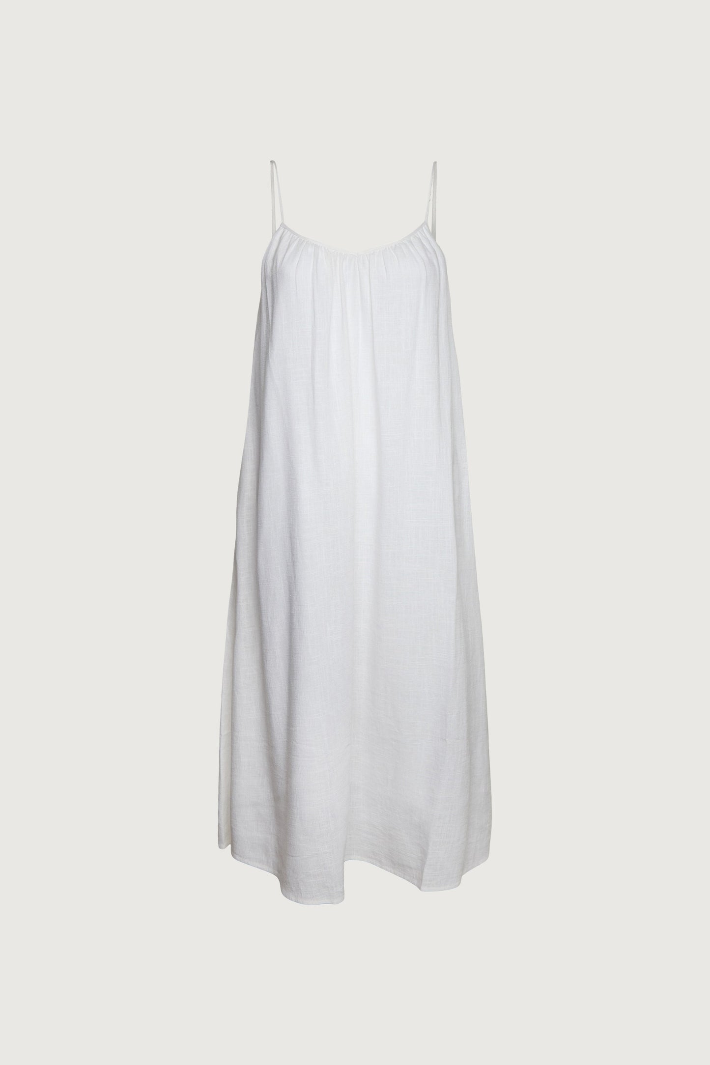 GATHERED NECKLINE MAXI DRESS