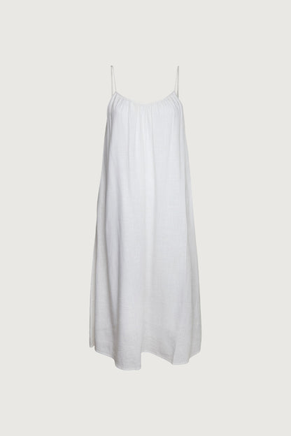 GATHERED NECKLINE MAXI DRESS