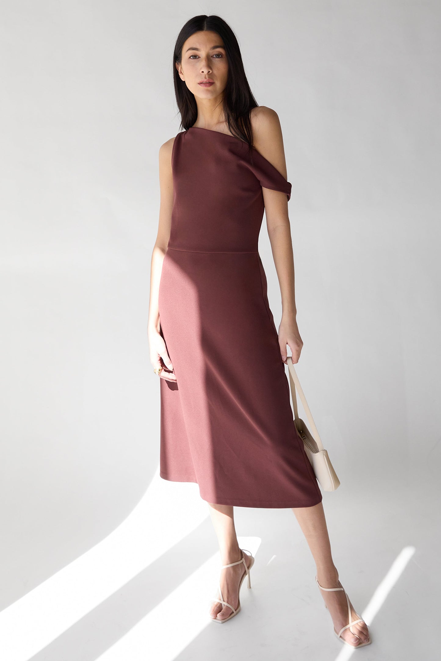 ASYMMETRIC ONE SHOULDER KNIT DRESS