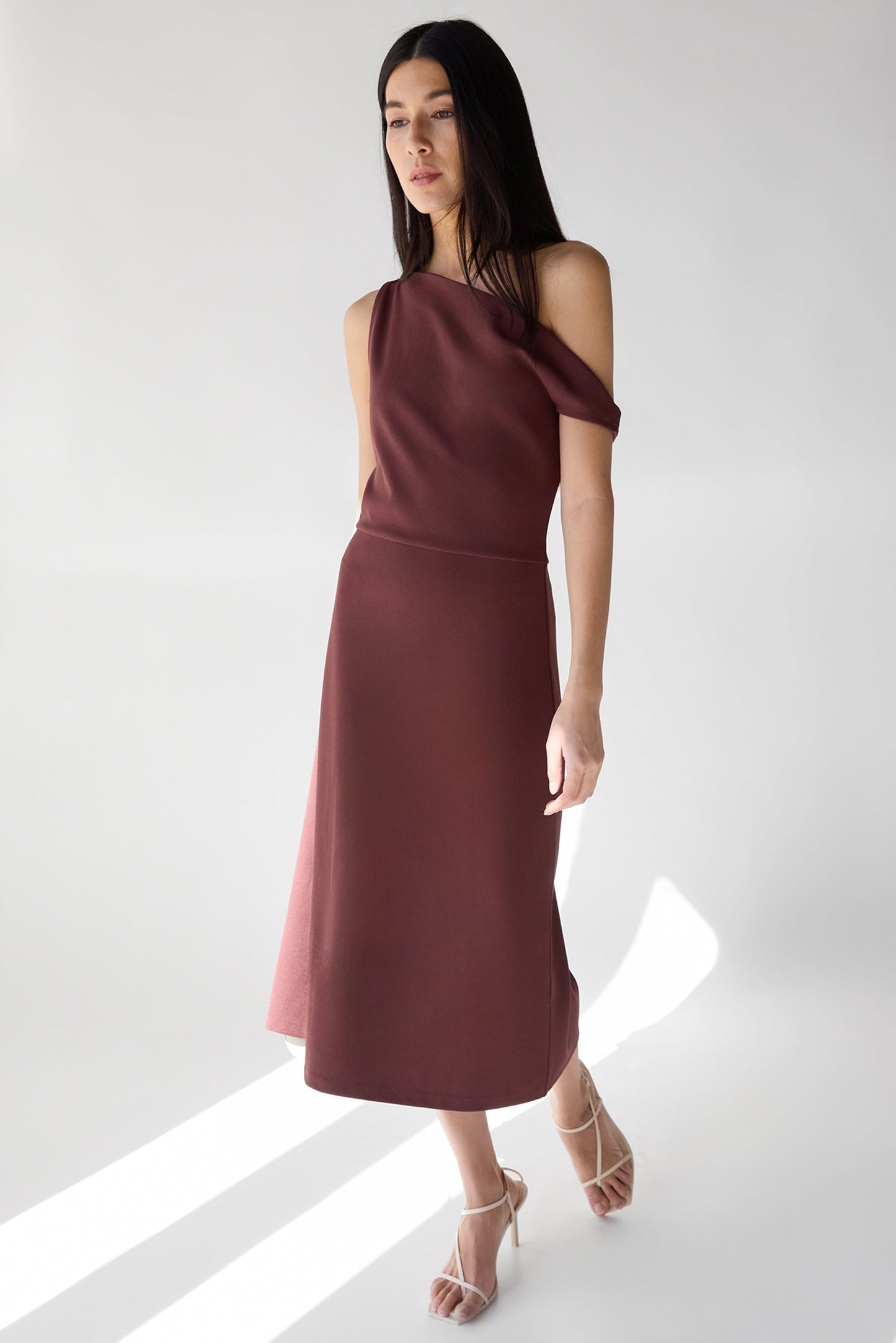 ASYMMETRIC ONE SHOULDER KNIT DRESS