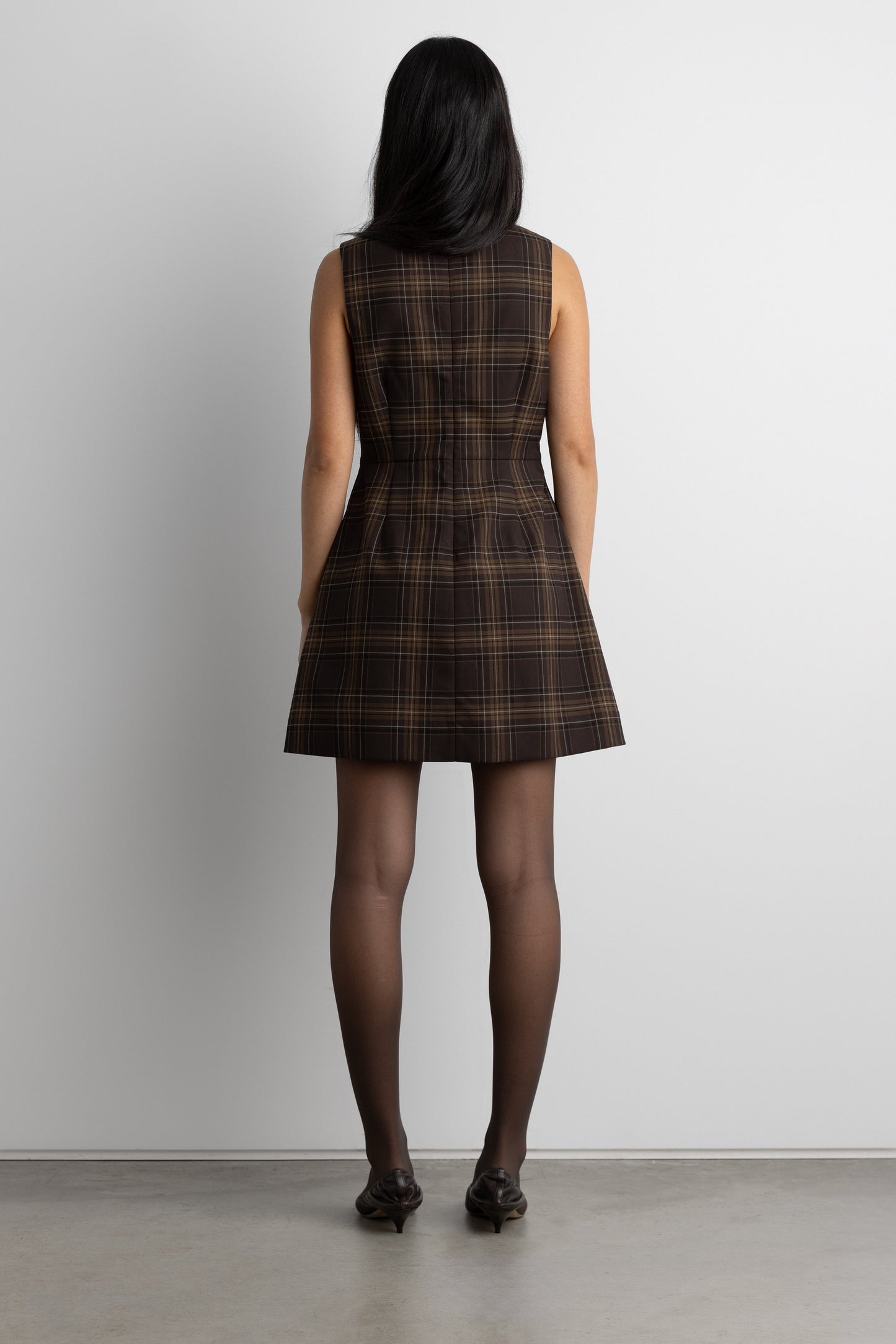 BOAT NECK MINI DRESS WITH POCKETS