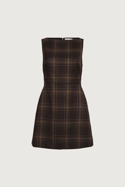 BOAT NECK MINI DRESS WITH POCKETS