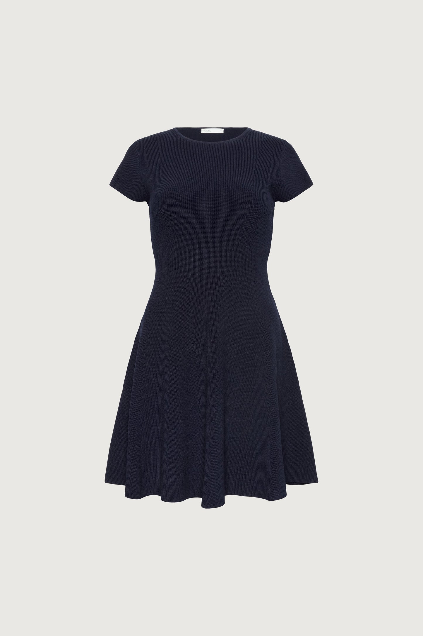 RIBBED FIT AND FLARE MINI DRESS
