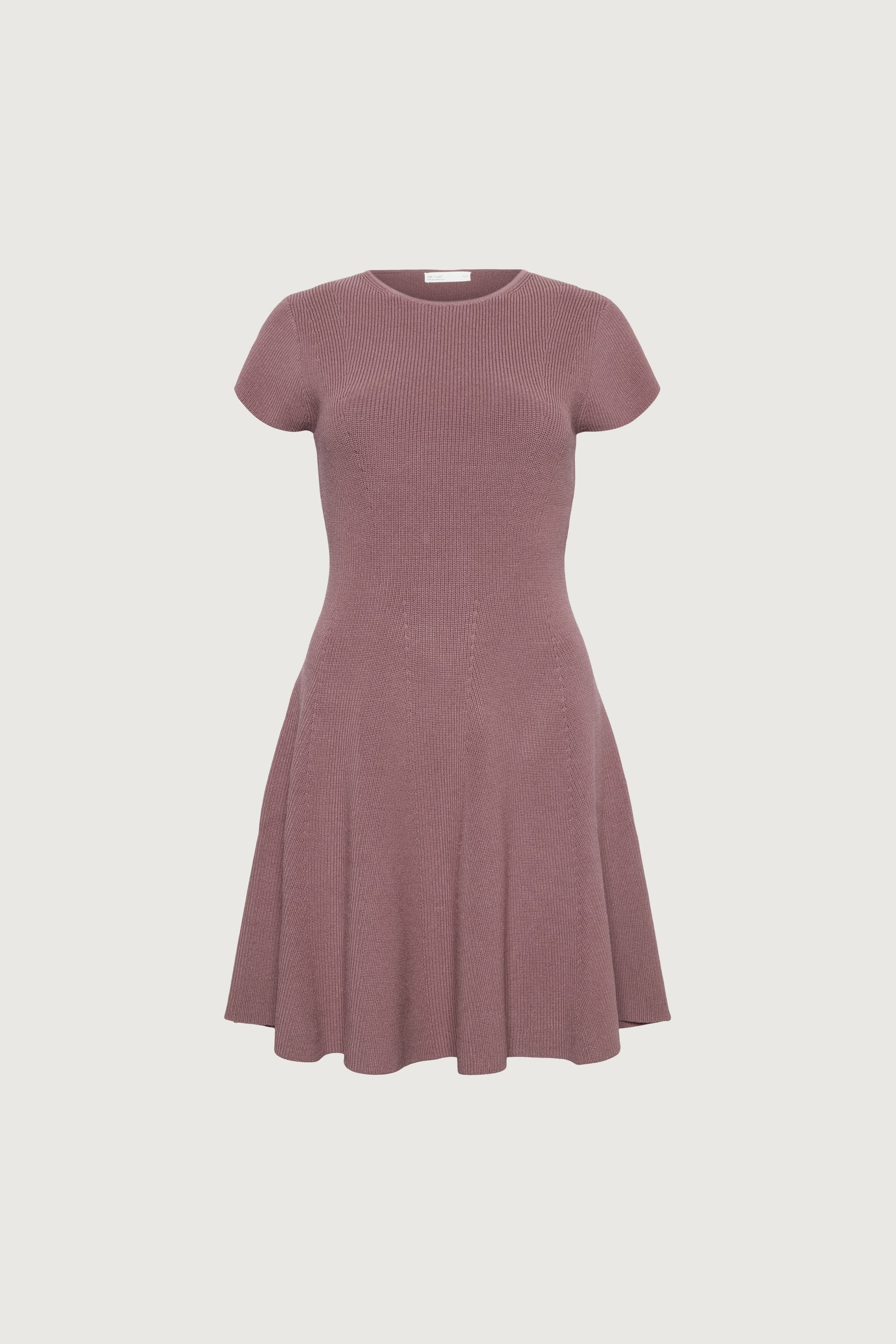 RIBBED FIT AND FLARE MINI DRESS