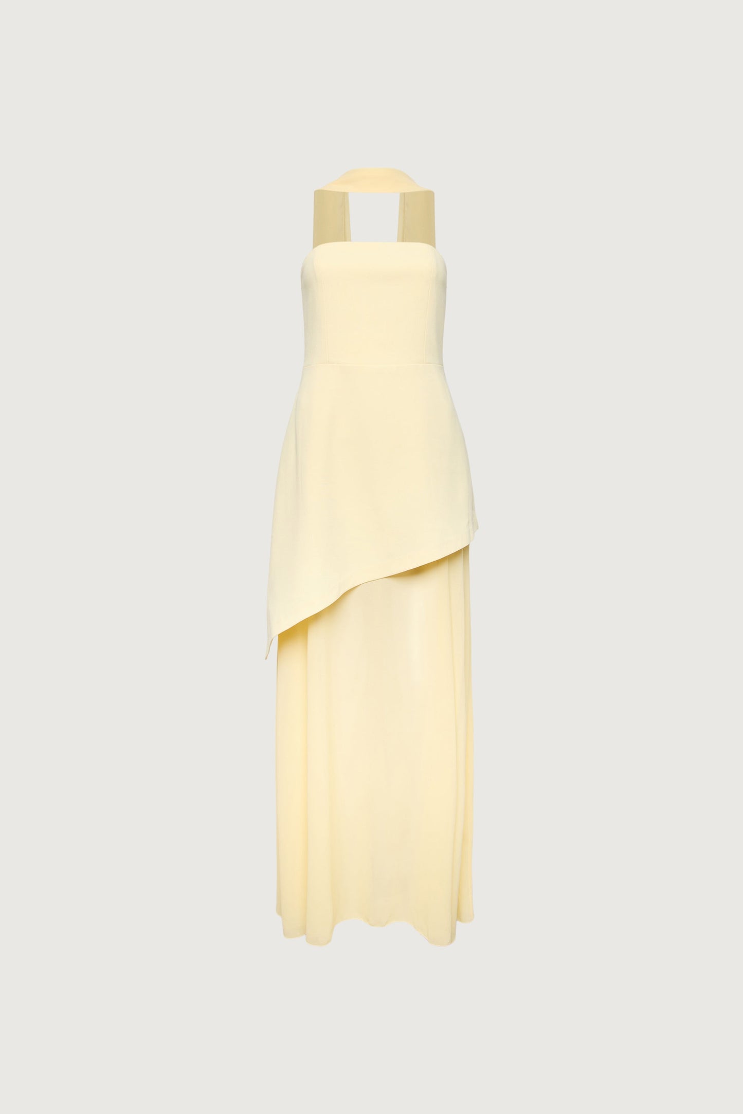 TUBE MAXI DRESS WITH CONTRAST SKIRT AND SCARF