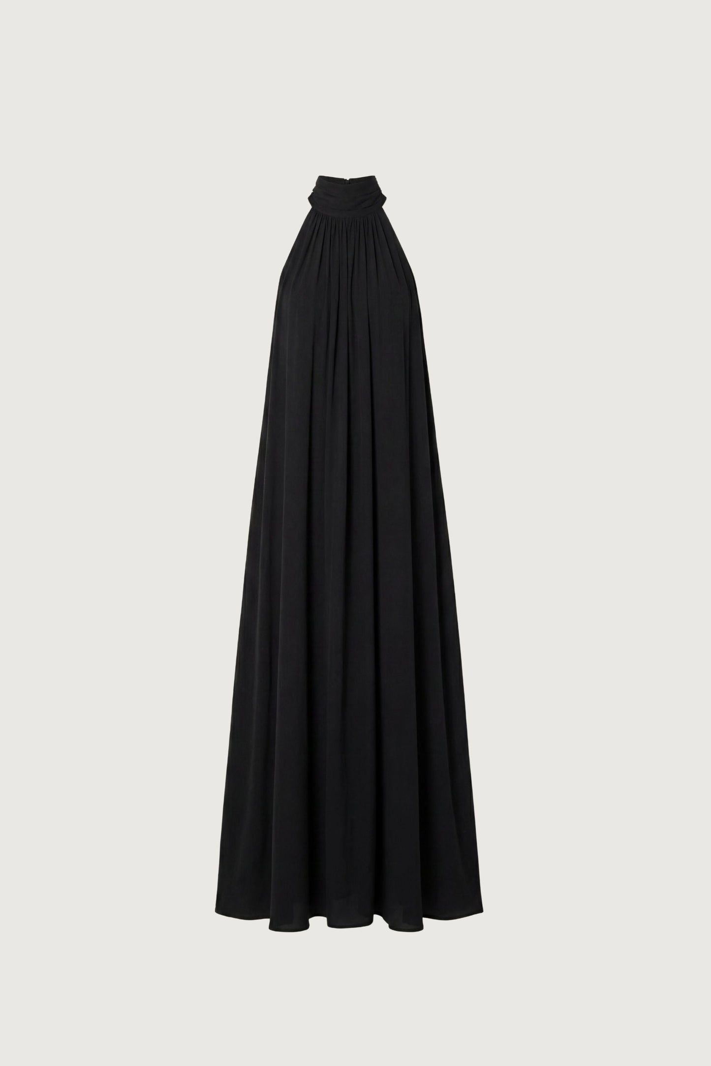 PLEATED HALTER MAXI DRESS