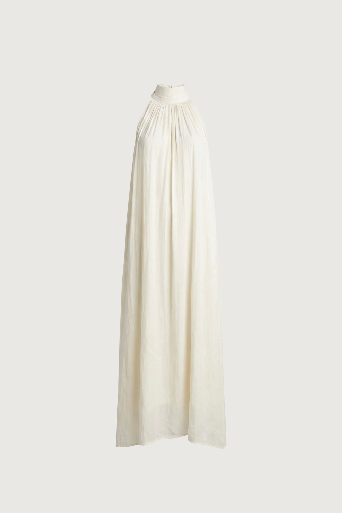 PLEATED HALTER MAXI DRESS