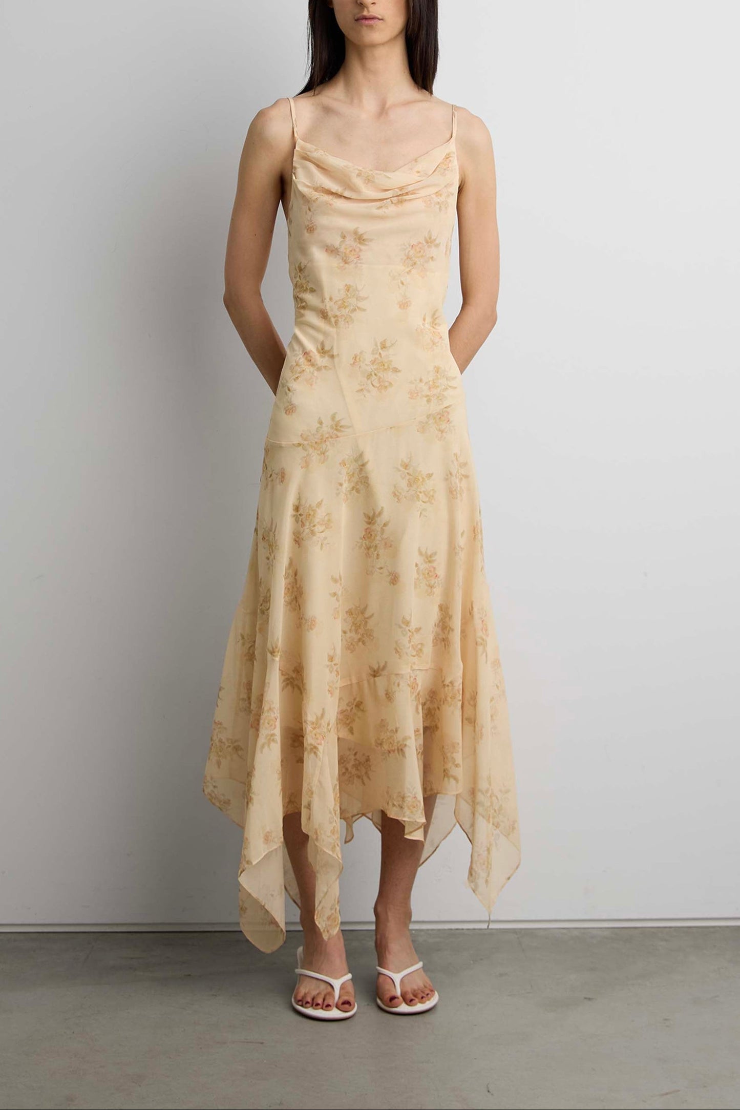 SHEER FLORAL SLIP DRESS