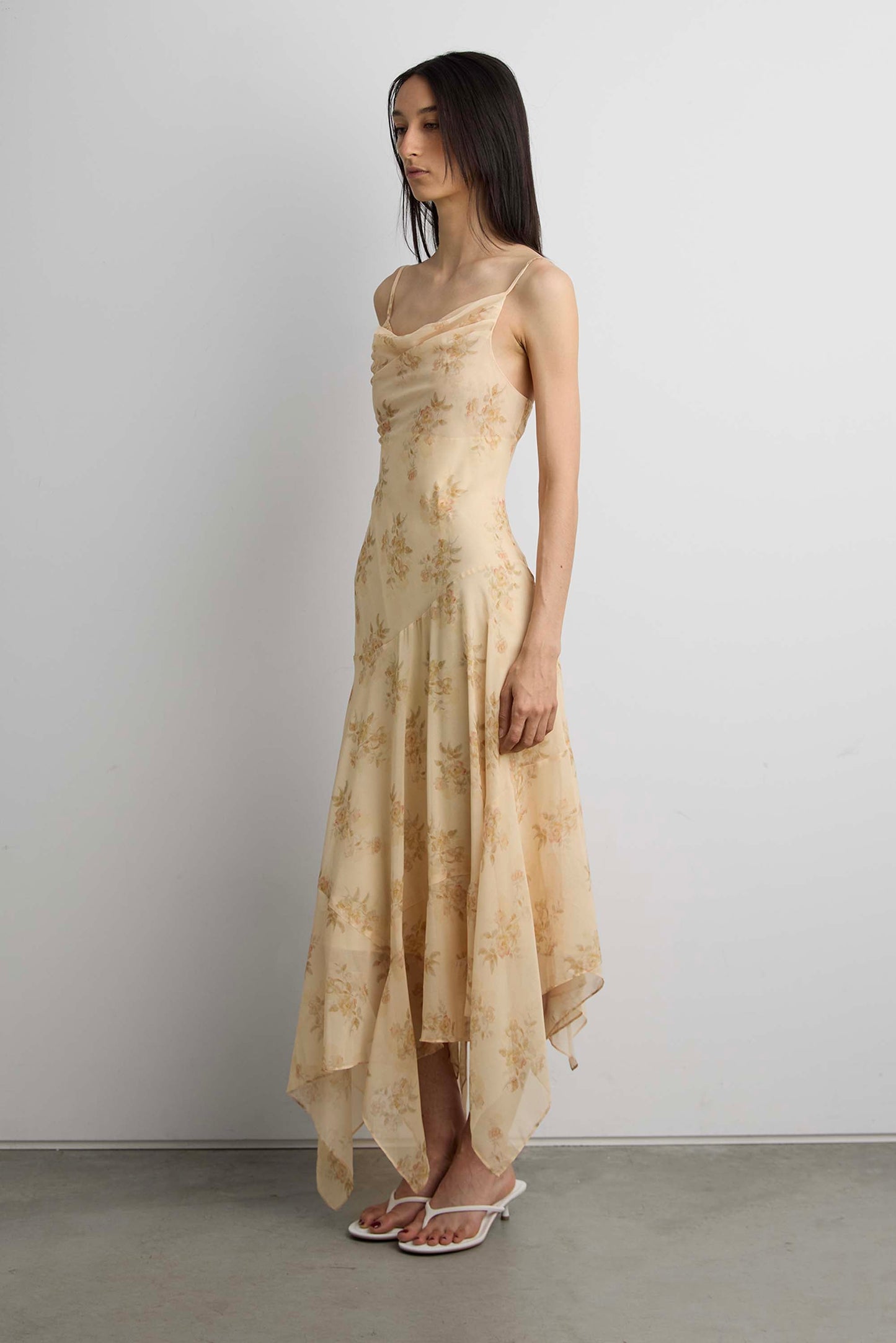 SHEER FLORAL SLIP DRESS