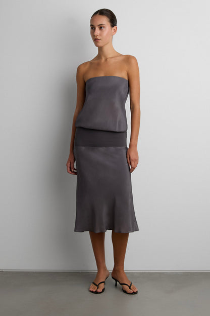 FOLDOVER COLOUR BLOCK TUBE DRESS
