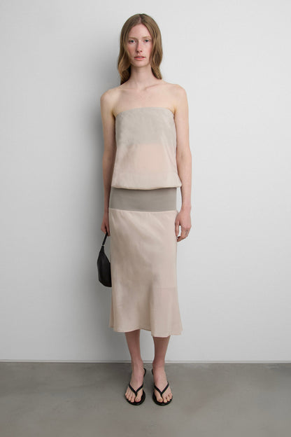 FOLDOVER COLOUR BLOCK TUBE DRESS