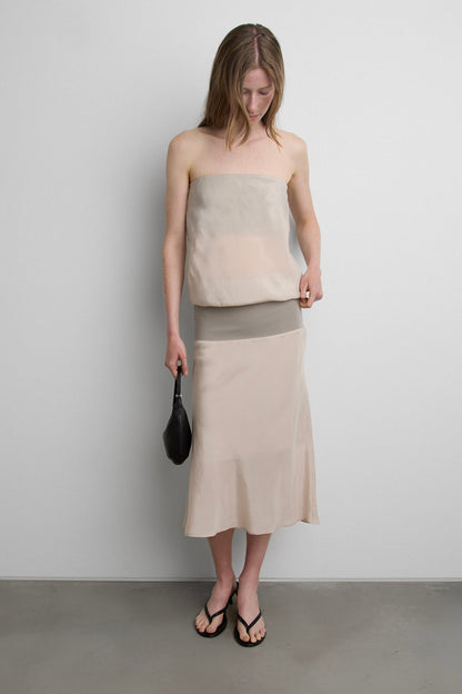 FOLDOVER COLOUR BLOCK TUBE DRESS