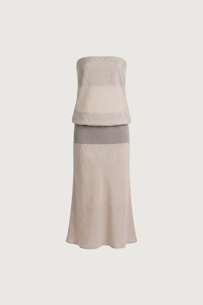FOLDOVER COLOUR BLOCK TUBE DRESS