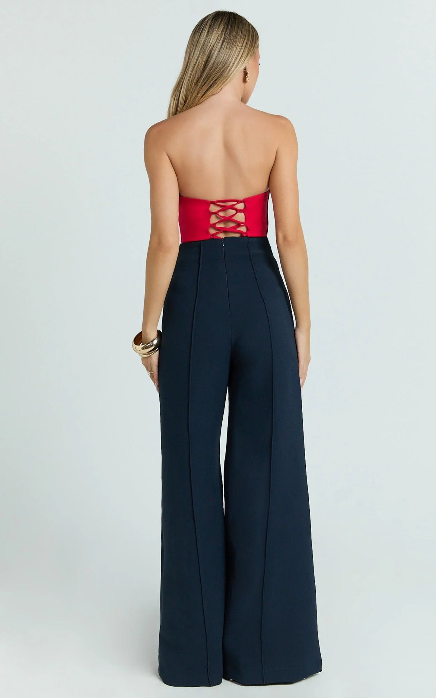 Brigitte Bodysuit - Sweetheart Paneled Bodysuit in Red