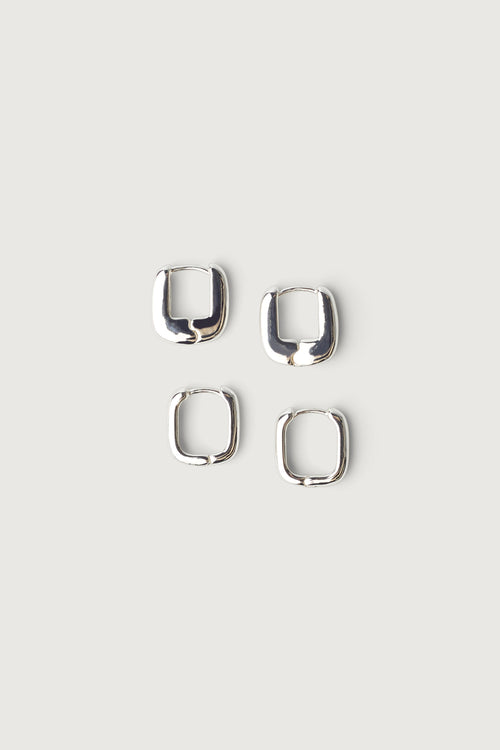 SQUARE HUGGIE EARRING SET