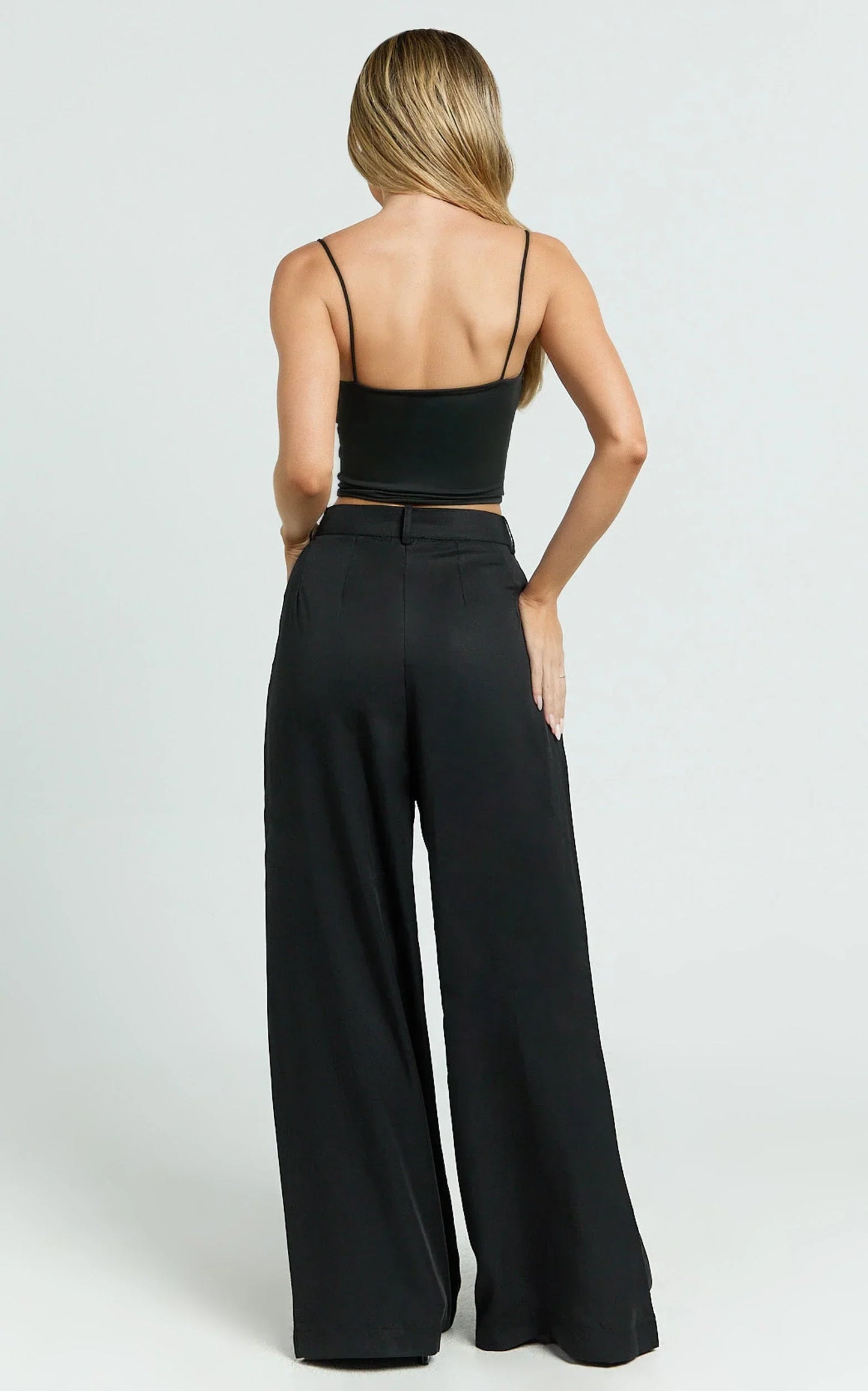 Clarke Pants - High Waist Wide Leg Pants in Black