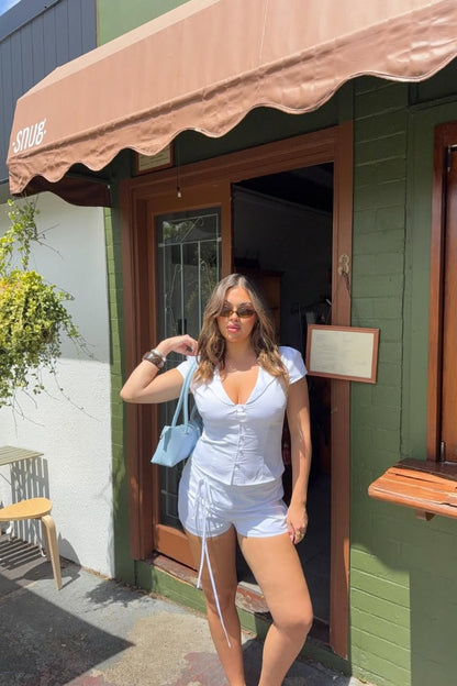 Floyd White Tie Shorts