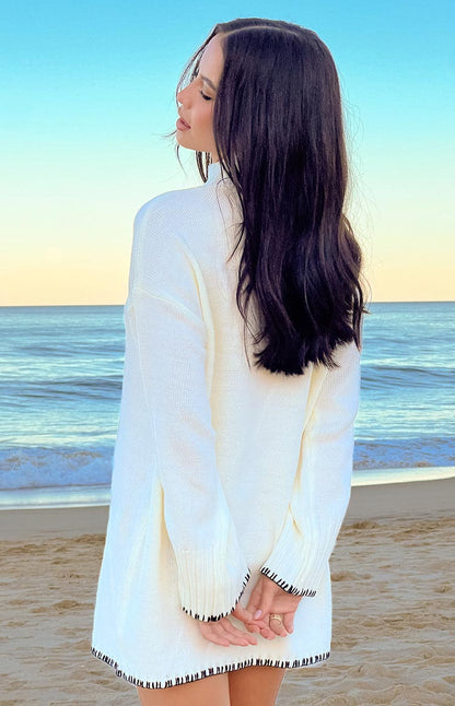 Flynn Cream Sweater Dress