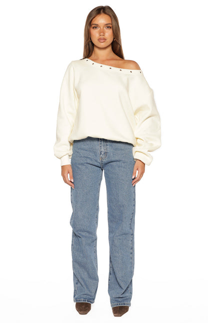 Fran Eyelet Mid Wash Pocket Jeans