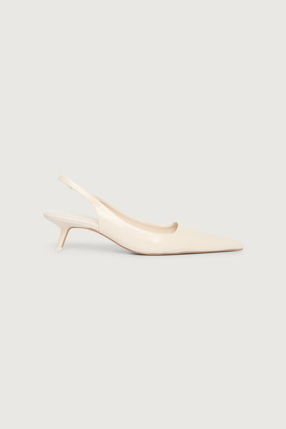 POINTED TOE SLING BACK KITTEN HEEL