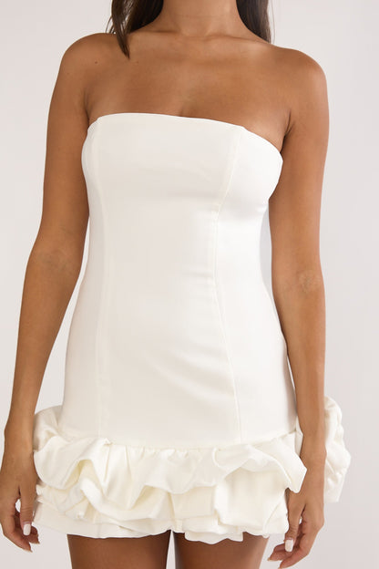 Moonlis Strapless Romper Off White