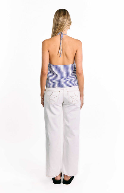 Imee Blue Striped Top