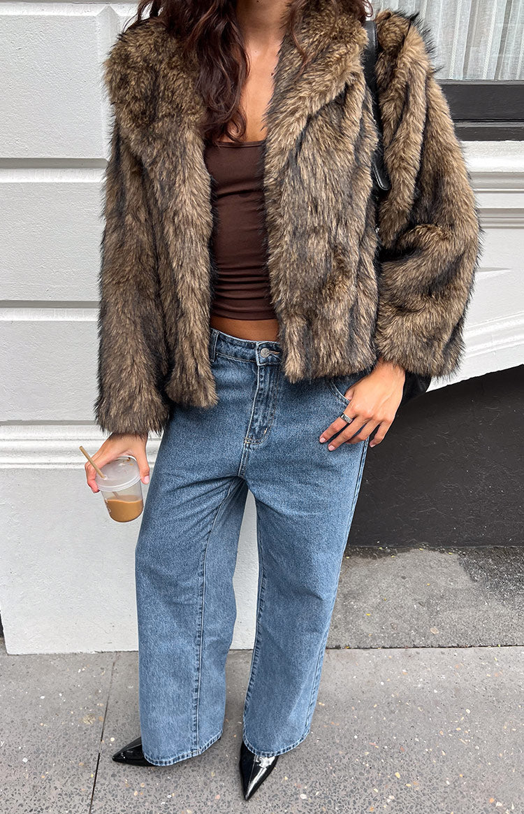 It Girl Chocolate Faux Fur Jacket