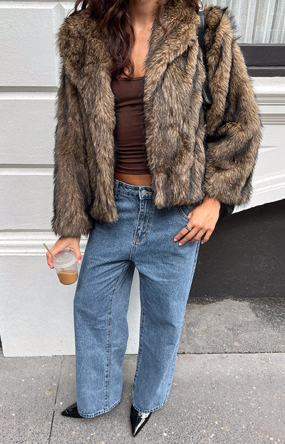 It Girl Chocolate Faux Fur Jacket