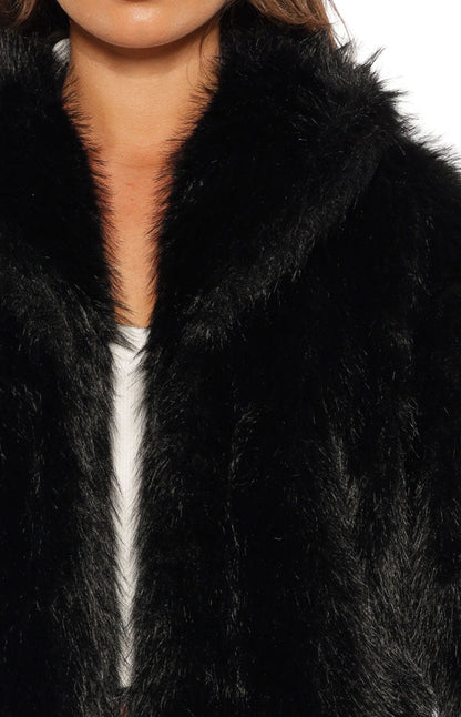 It Girl Black Faux Fur Jacket