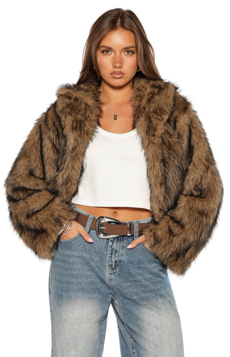 It Girl Chocolate Faux Fur Jacket