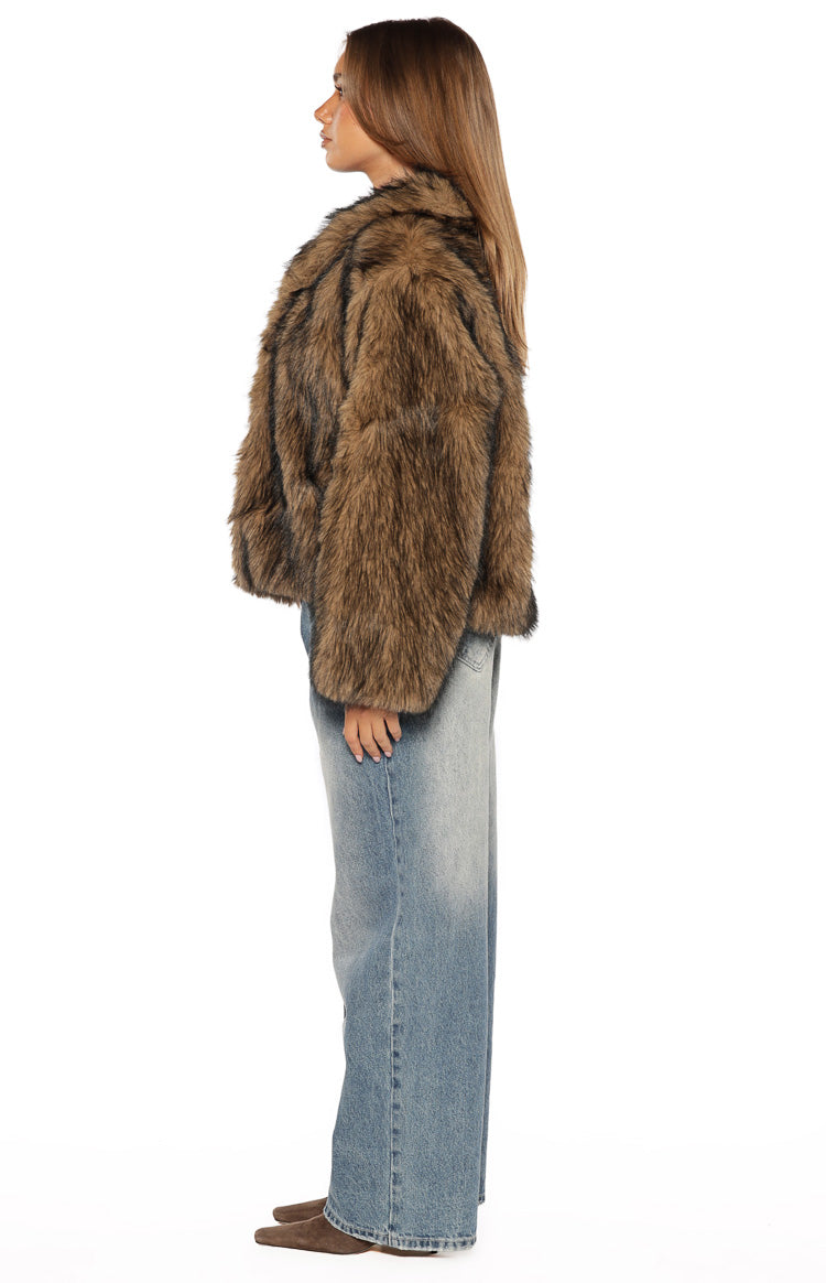 It Girl Chocolate Faux Fur Jacket